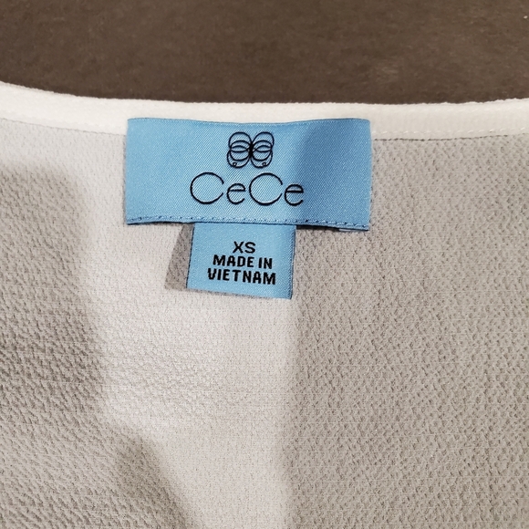 Cece White Tie Sleeve Top SZ XS - Picture 6 of 7